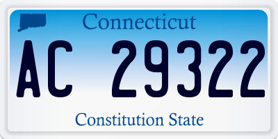 CT license plate AC29322