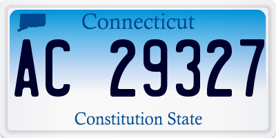 CT license plate AC29327
