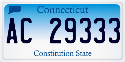 CT license plate AC29333