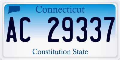 CT license plate AC29337