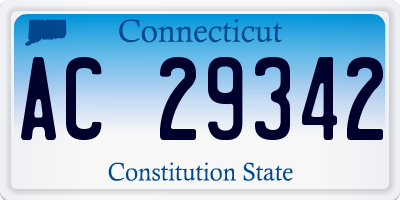 CT license plate AC29342