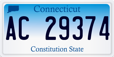 CT license plate AC29374