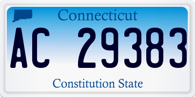 CT license plate AC29383