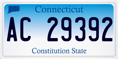 CT license plate AC29392
