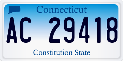 CT license plate AC29418