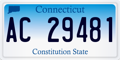 CT license plate AC29481