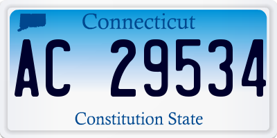 CT license plate AC29534