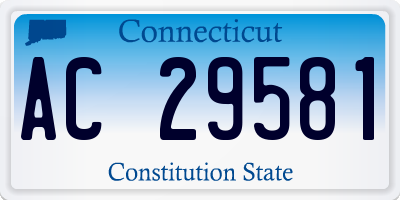 CT license plate AC29581
