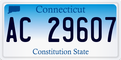 CT license plate AC29607