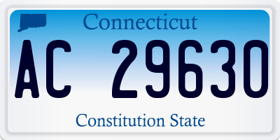 CT license plate AC29630