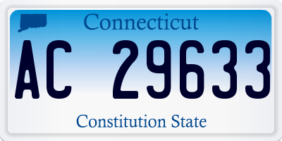 CT license plate AC29633