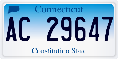 CT license plate AC29647