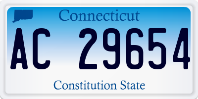 CT license plate AC29654