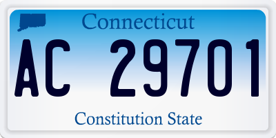 CT license plate AC29701