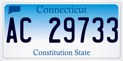 CT license plate AC29733