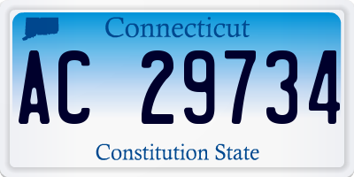 CT license plate AC29734