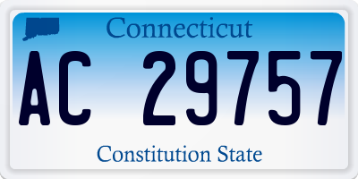 CT license plate AC29757