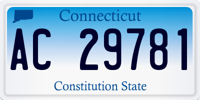 CT license plate AC29781