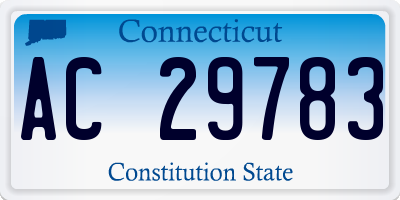 CT license plate AC29783