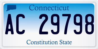 CT license plate AC29798