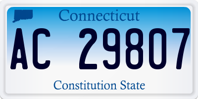 CT license plate AC29807