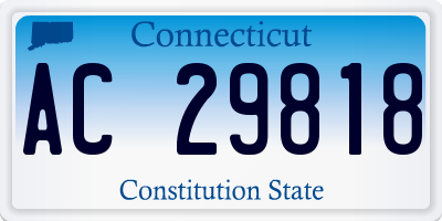 CT license plate AC29818