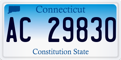 CT license plate AC29830