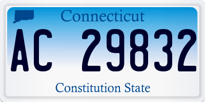 CT license plate AC29832