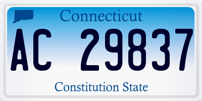 CT license plate AC29837