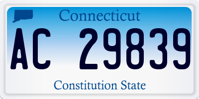 CT license plate AC29839