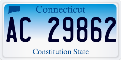 CT license plate AC29862