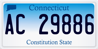CT license plate AC29886