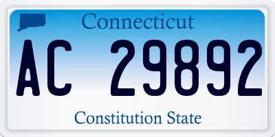 CT license plate AC29892