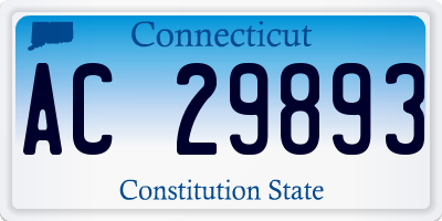 CT license plate AC29893