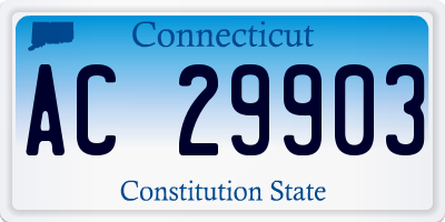 CT license plate AC29903