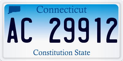 CT license plate AC29912