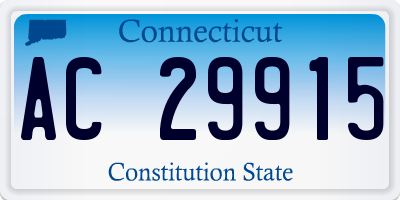 CT license plate AC29915