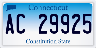 CT license plate AC29925