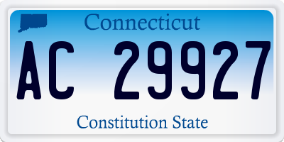CT license plate AC29927