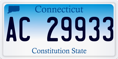 CT license plate AC29933