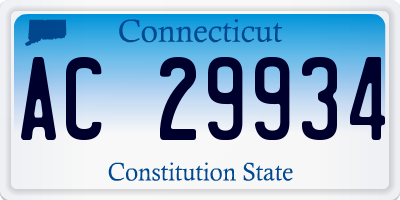 CT license plate AC29934