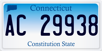 CT license plate AC29938
