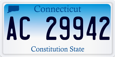 CT license plate AC29942
