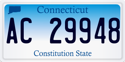 CT license plate AC29948