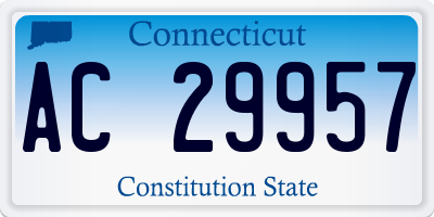 CT license plate AC29957