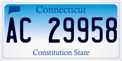 CT license plate AC29958