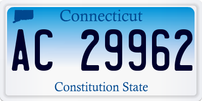 CT license plate AC29962