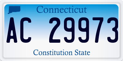 CT license plate AC29973