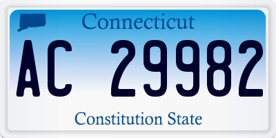 CT license plate AC29982