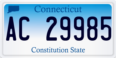 CT license plate AC29985